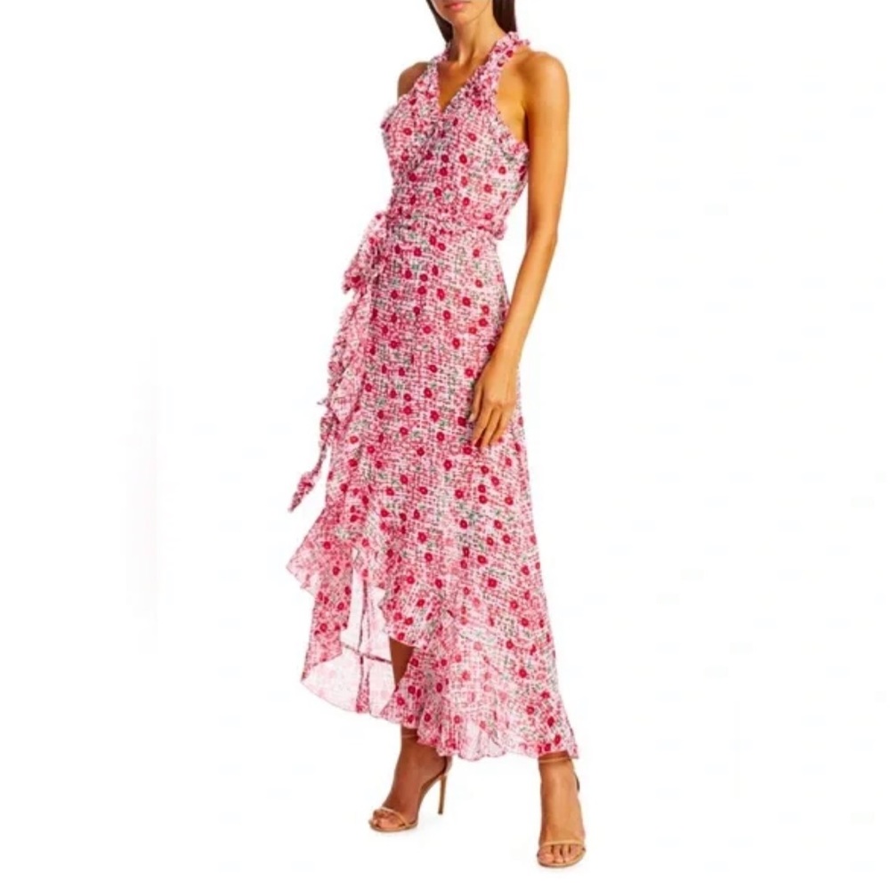 Poupette St Barth Tamara Wrap Dress in Fuscia Bloom